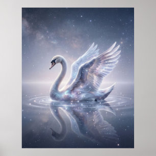 Cosmic Swan Mirror Lake Poster