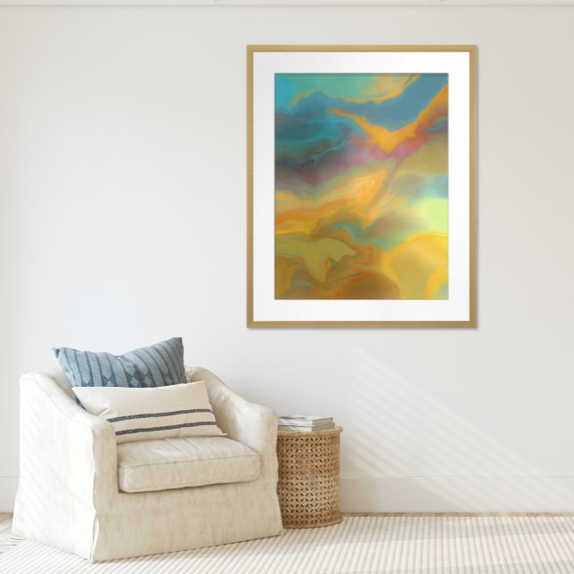 Cosmic Swirl - Marbled Abstract Painting Poster (Creator Uploaded)