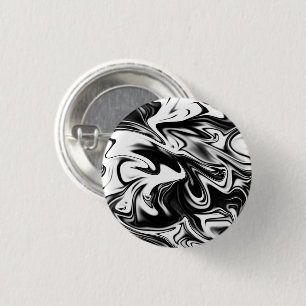 "Cosmic Swirl: The Black and White Marble Elegance 3 Cm Round Badge