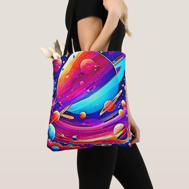 Cosmic Symphony Artwork Tote Bag (Close Up)