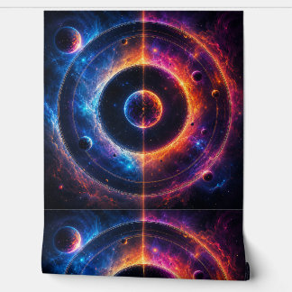 Cosmic Symphony Celestial Orbits and Nebulae Dance Wallpaper
