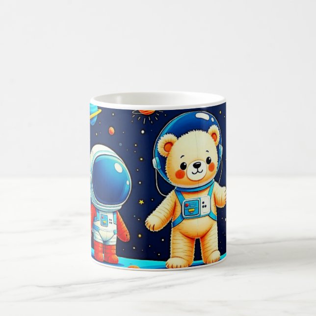 Cosmic Teddy Rocket Coffee Mug (Center)