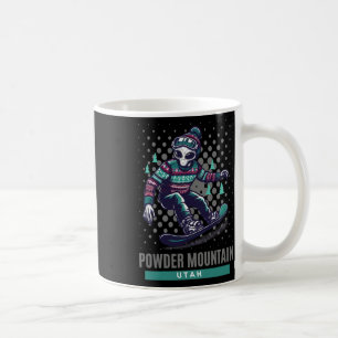 Cosmic Thrills - Alien Snowboarding In Powder Moun Coffee Mug