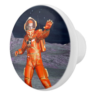 Cosmic Traveller Surreal Planet Landscape Art Ceramic Knob
