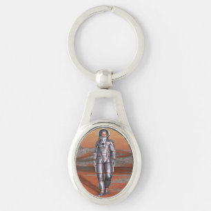 Cosmic Traveller Surreal Planet Landscape Art Key Ring
