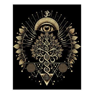 Cosmic Tree of Life – DNA & Sacred Geometry Poster