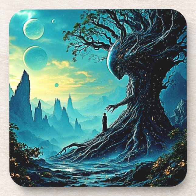 Cosmic Tree of Life Fantasy Coaster (Front)