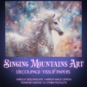 Cosmic Unicorn Dreamscape Decoupage  Tissue Paper