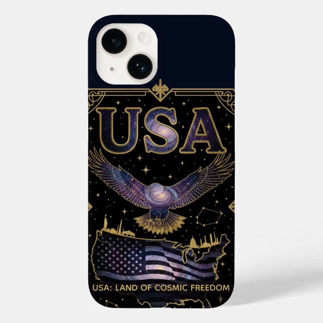 Cosmic USA Eagle Celestial Map Art Case-Mate iPhone Case (Back)