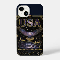 Cosmic USA Eagle Celestial Map Art