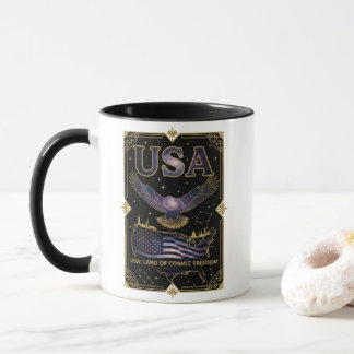 Cosmic USA Eagle Celestial Map Art Mug