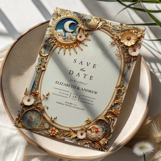 Cosmic Vintage Constellation Wedding Save The Date (Creator Uploaded)