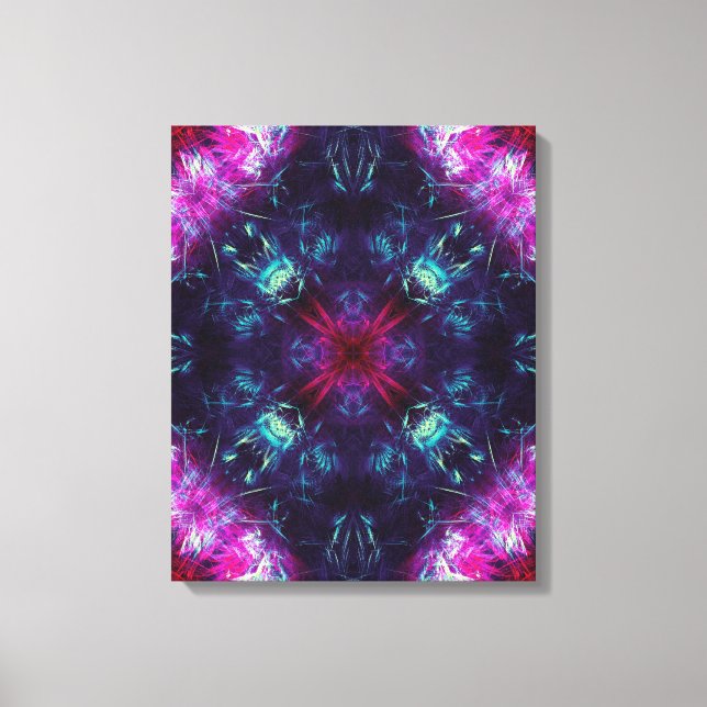 Cosmic Violet Energy Fractal Art Canvas Print (Front)