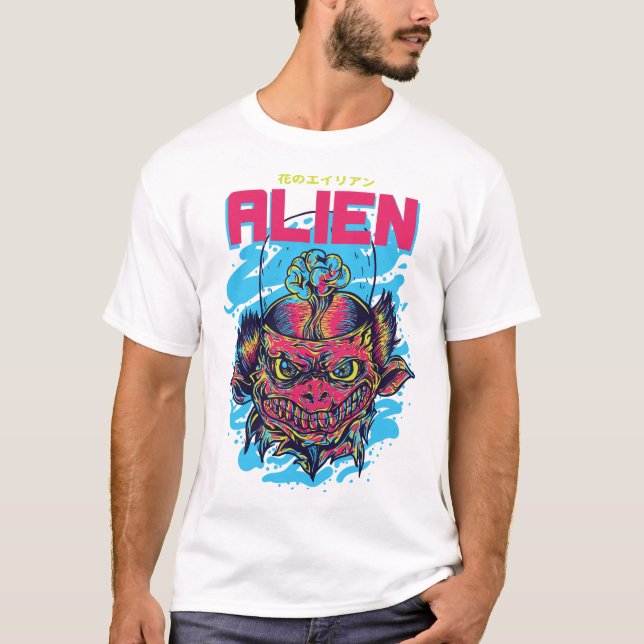 Cosmic Visitor: The Alien Design T-Shirt (Front)