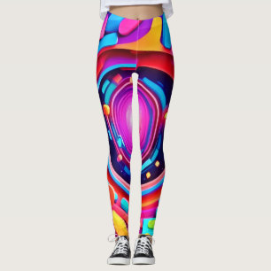 Cosmic Vortex: A Neon Odyssey Leggings