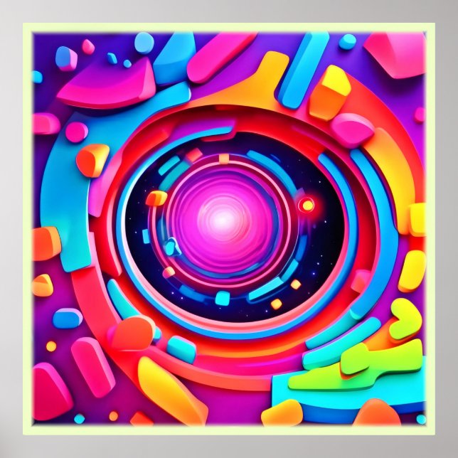 Cosmic Vortex: A Neon Odyssey Poster (Front)