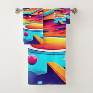 Cosmic Vortex in A Vibrant Journey Bath Towel Set