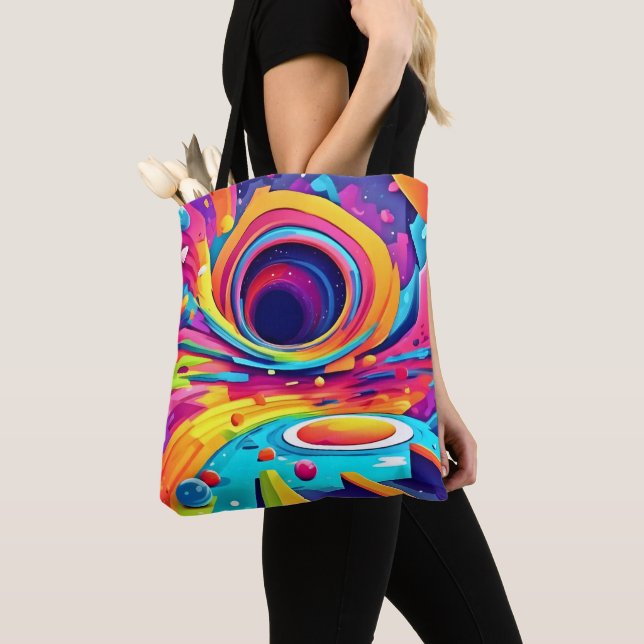Cosmic Vortex in A Vibrant Journey Tote Bag (Close Up)