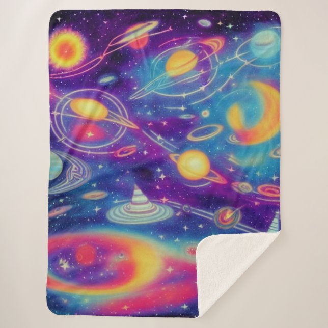 Cosmic Voyage Sherpa Blanket (Front)