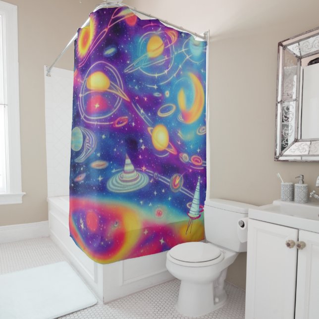 Cosmic Voyage Shower Curtain (In Situ)