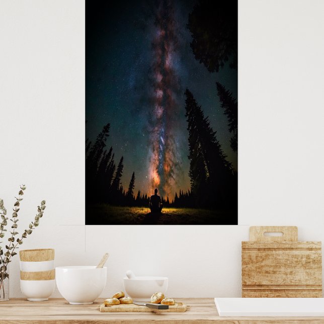 Cosmic Wall Art Planets Rockets  Astronauts Poster (Kitchen)