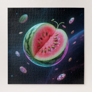 Cosmic Watermelon Slice Jigsaw Puzzle