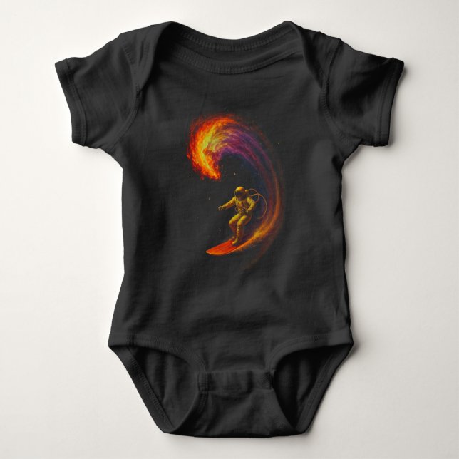 Cosmic Wave Rider Baby Bodysuit (Front)