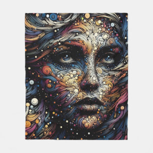 "Cosmic Whirls of the Soul" Fleece Blanket