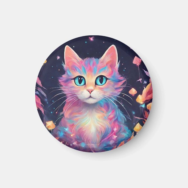 Cosmic Whiskers- Cat Painting  Magnet (Front)