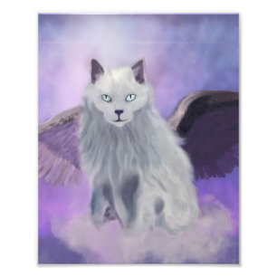 Cosmic Winged Cat Photo Print