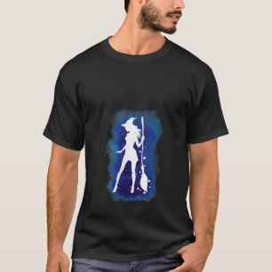 Cosmic Witch Galaxy Costume Halloween Broomstick V T-Shirt