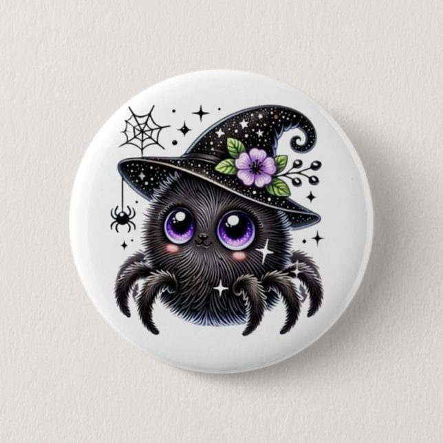 Cosmic Witch Spider 6 Cm Round Badge (Front)