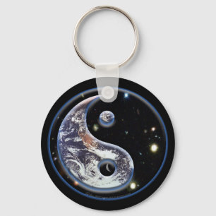 Cosmic Yin Yang Key Ring