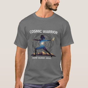 Cosmic Yoga Warrior Galaxy Body Pose T-Shirt