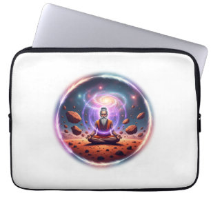 Cosmic Yogi on Mars Meditation Art Laptop Sleeve
