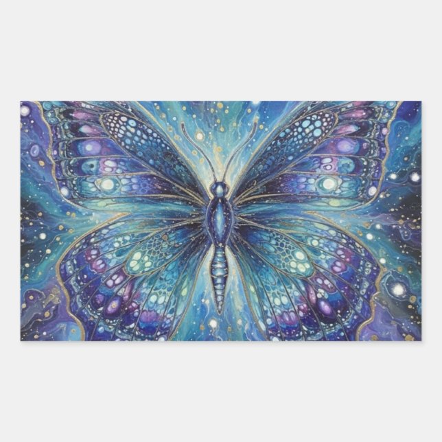 CosmicButterFlyFantasy Rectangular Sticker (Front)