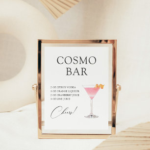 Cosmo Cocktail Bar Recipe Poster