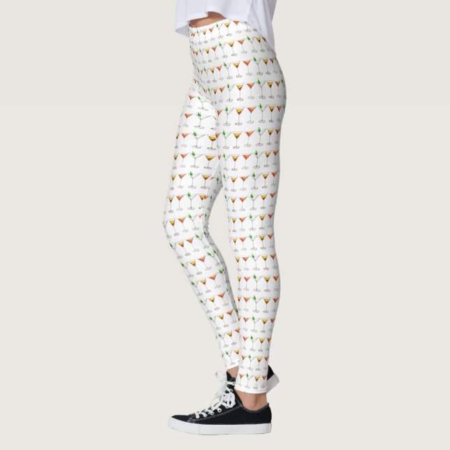 Cosmo Martini Manhattan Cocktail Mixed Drinks Leggings (Left)