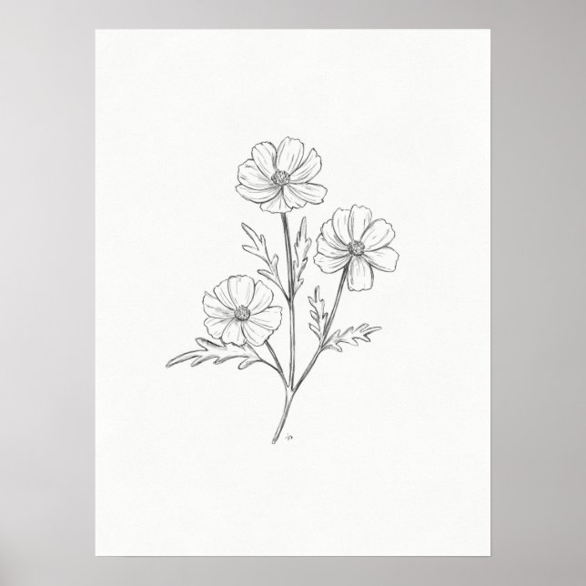 Cosmo Pencil Drawing Art Print (Front)