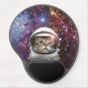 Cosmonaut cat gel mouse pad