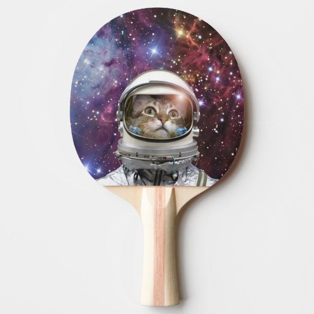 Cosmonaut cat ping pong paddle (Front)