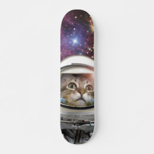 Cosmonaut cat skateboard