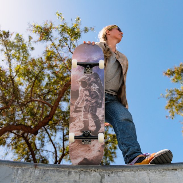 Cosmonaut Skateboard Investigating on the Moon (Outdoor 1)