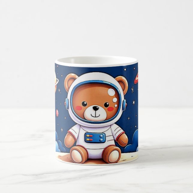 Cosmonaut Teddy Bear Dreams Coffee Mug (Center)
