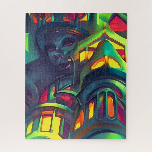 Cosmopolis of Curiosity by Wombott  Jigsaw Puzzle (Vertical)