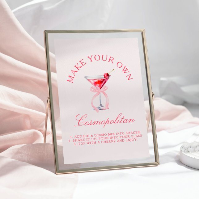 Cosmopolitan Bar Coquette Cherries Bachelorette Poster (Creator Uploaded)