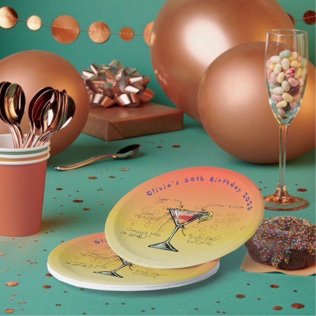 Cosmopolitan Birthday Party Paper Plates (Multi)