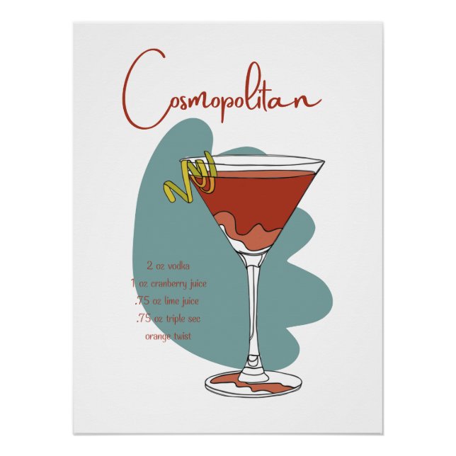Cosmopolitan Cocktail Art Print | Stylish Wall Art (Front)