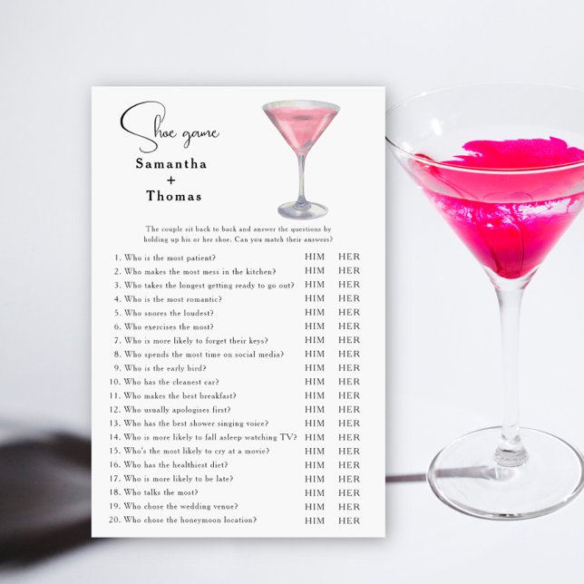 Cosmopolitan cocktail Bridal shower Shoe game (Creator Uploaded)