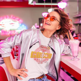 Cosmopolitan Cocktail Cosmo Summer Party Retro T-Shirt